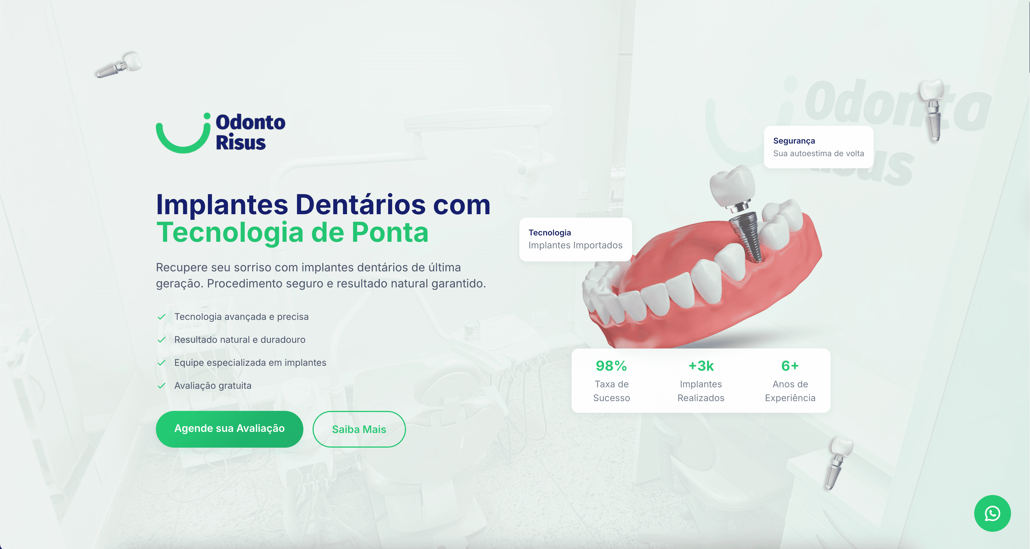 Landing Page Implantes Odontológicos - Odontorisus